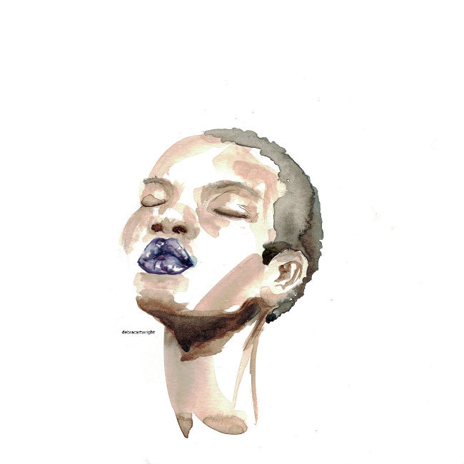 Watercolor portrait of black woman