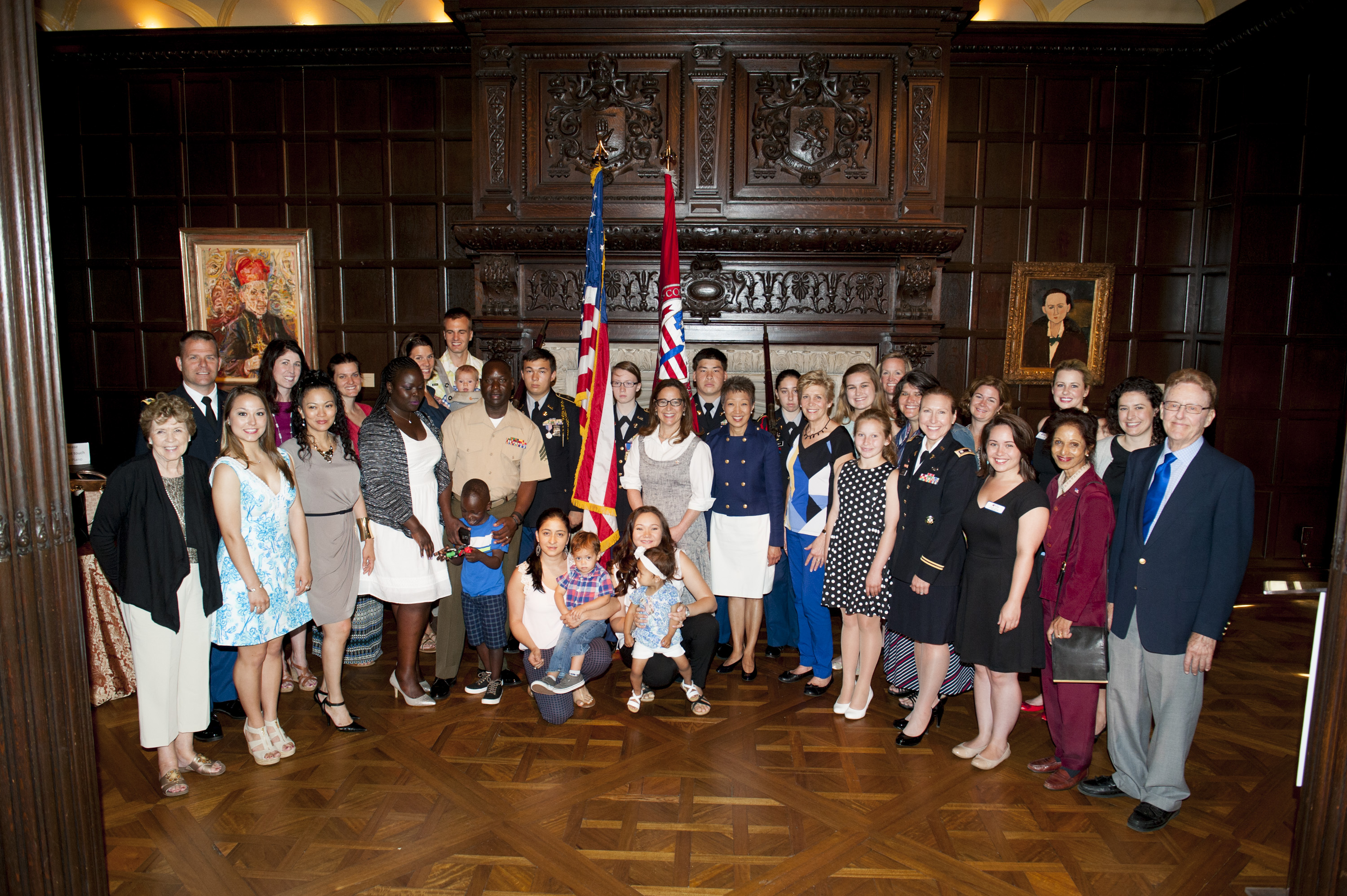 Large group of military families and guests at Blue Star Museums 2015 launch event at the Phillips Collection