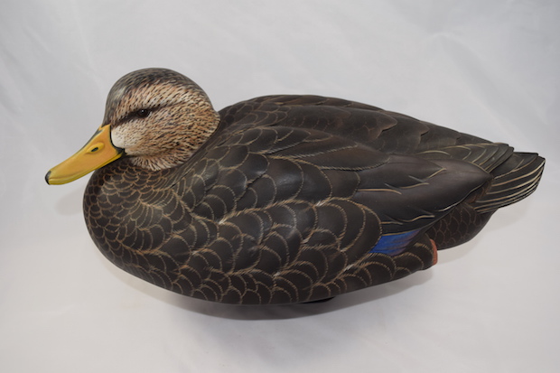 Carved wood duck.