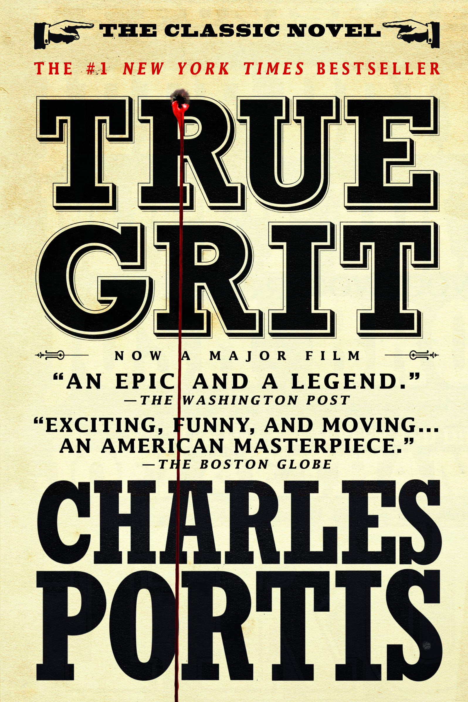 Book cover: title and author name with testimornials on a yellow background in an old west poster style
