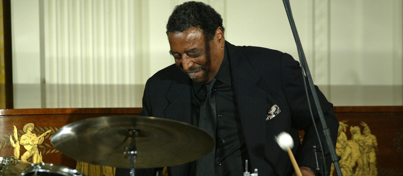 Man playing drums at White House.