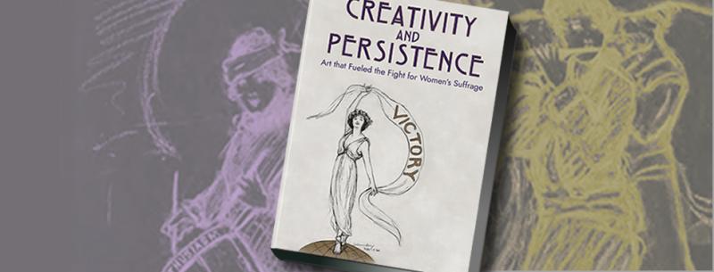 Book cover with Illustration of women marching in the background.