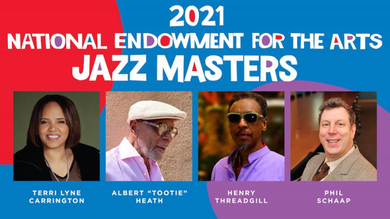 a collage of photos of the 2021 NEA Jazz Masters