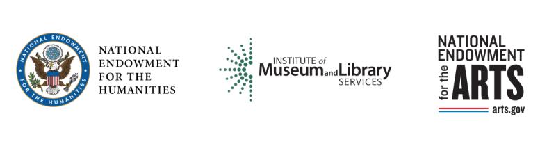 Logos for the National Endowment for the Humanities, National Endowment for the Arts, and Institute of Museum and Library Services
