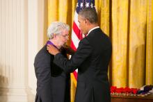 George Lucas receives medal from President Obama