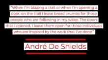 designed version of Andre De Shields quote