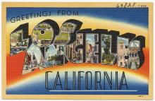 Vintage postcard reading "Greetings from Los Angeles"