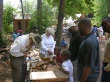 Traditional woodworking demonstration