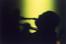 Silhouette of trumpet player