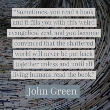 designed version of quote by John Green