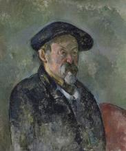 self portrait of the artist Paul Cezanne as an older man wearing a beret