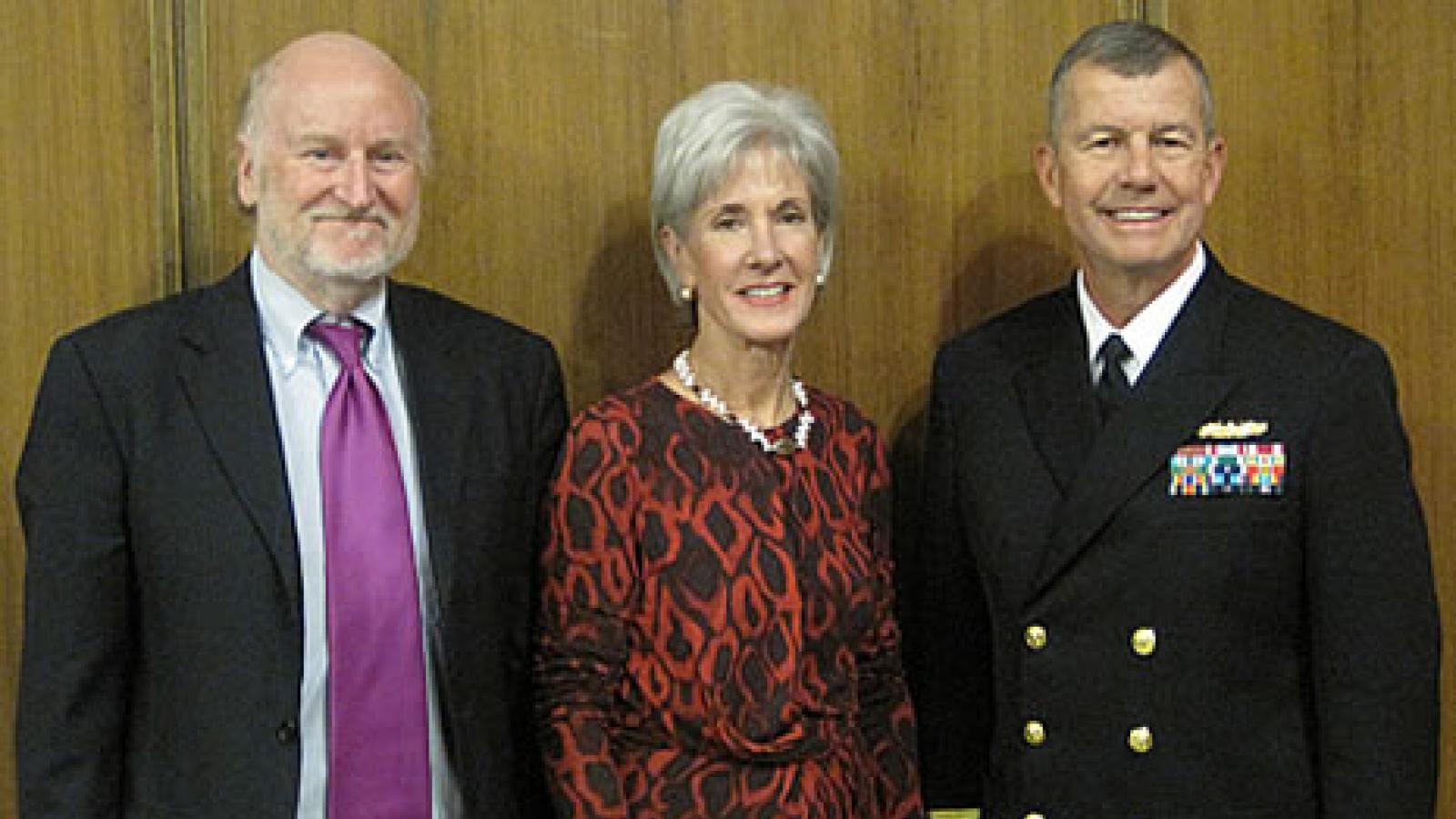 NEA Chairman Rocco Landesman, Health and Human Services Secretary Kathleen Sebelius, and Rear Admiral Alton L. Stocks, Commander, Walter Reed National Military Medical Center Bethesda, were at The John F. Kennedy Center For The Performing Arts to announce