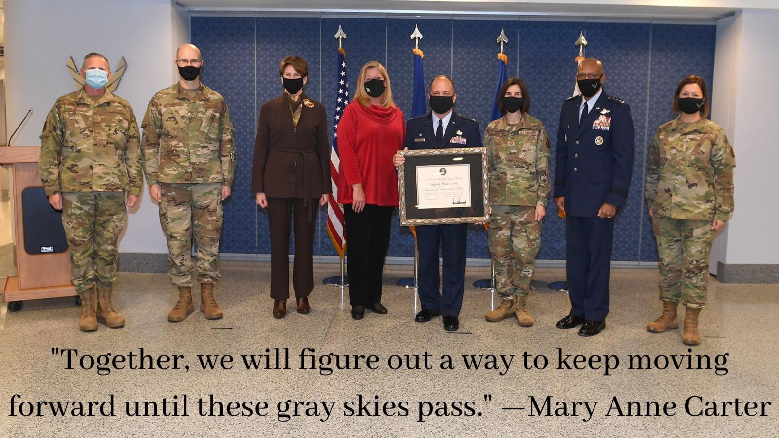 "Together, we will figure out a way forward until these gray skies pass." -Mary Anne Carter