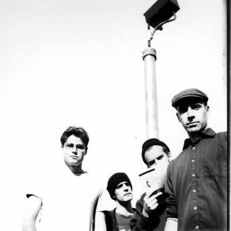 The band Fugazi: (from left) Brendan Canty, Guy Picciotto, Ian MacKaye, and Joe Lally. Photo by Cynthia Connolly