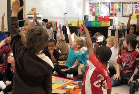 T.S. Cooper Elementary in Gates County, North Carolina, participates in the A+ Schools Program to integrate the arts into core curriculum.