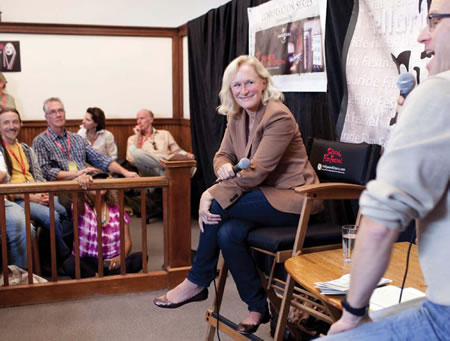 Actress Glenn Close discusses her new film Albert Nobbs with Los Angeles Timesreporter John Horn during a guest artist talk at Telluride.