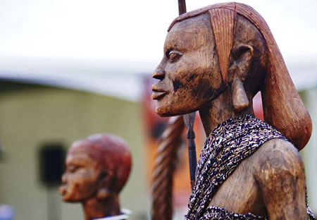 Sculptures at the international marketplace of the National Black Arts Festival in Atlanta, Georgia