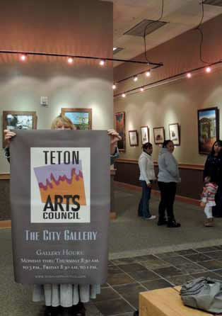 Inside a gallery