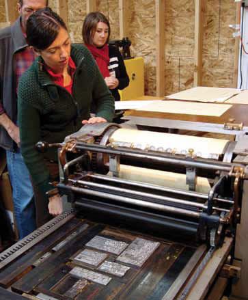 A demonstration of letterpress printing in Mighty Tieton&#039;s book arts facility, which is used during the annual LiTFUSE: A Poets&#039; Workshop to print a broadside of the participants&#039; poems.