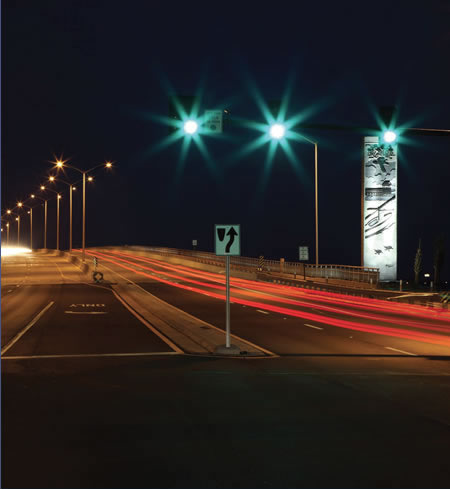 The Bay St Louis Bridge, rebuilt after the hurricane with local art incorporated into the structure. Photo by John Thomas Photography