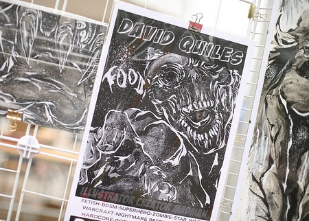 An underground artist for more than 10 years, David Quiles' macabre ink-sketch technique is a favorite at the World Maker Faire 2011. Photo by Reuters/Andrew Kelly