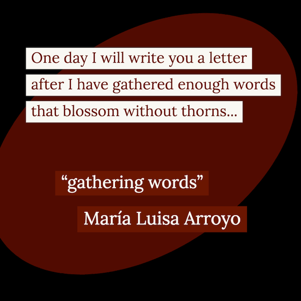 excerpt from poem by Maria Luisa Arroyo