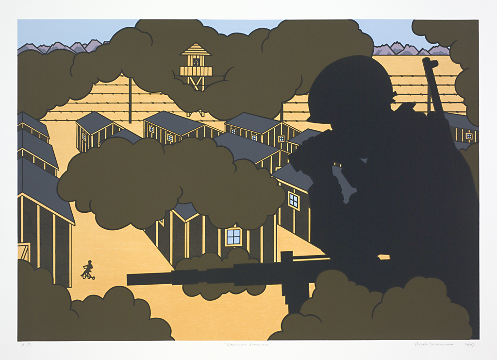 American Guardian by Roger Shimomura Painting of Japanese internment by Roger Shimomura