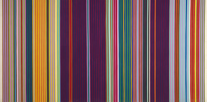 Thin vertical stripes of many colors