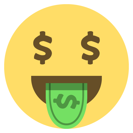 Dollar face emoji