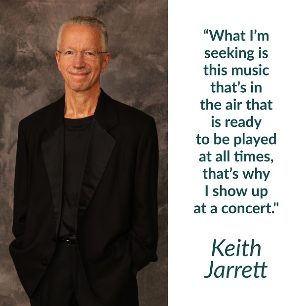 quote by Keith Jarrett with photo of him