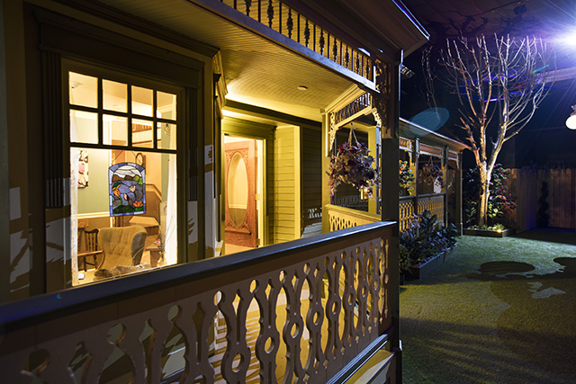 The facade of a Victorian house