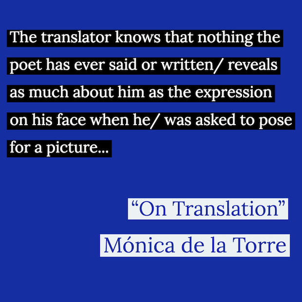 excerpt from poem by Monica de la Torre