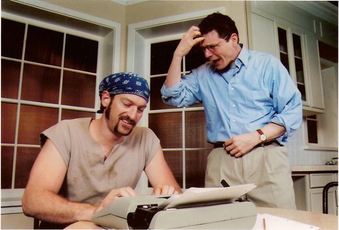 Deaf West Theatre's production of Sam Shepard’s True West Two men on stage confronting each other.