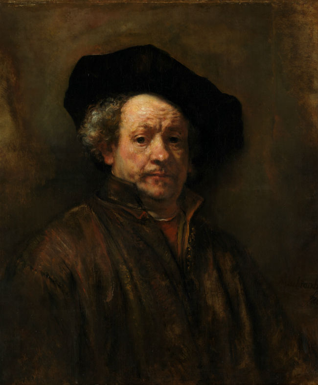 Rembrandt self-portrait oil painting