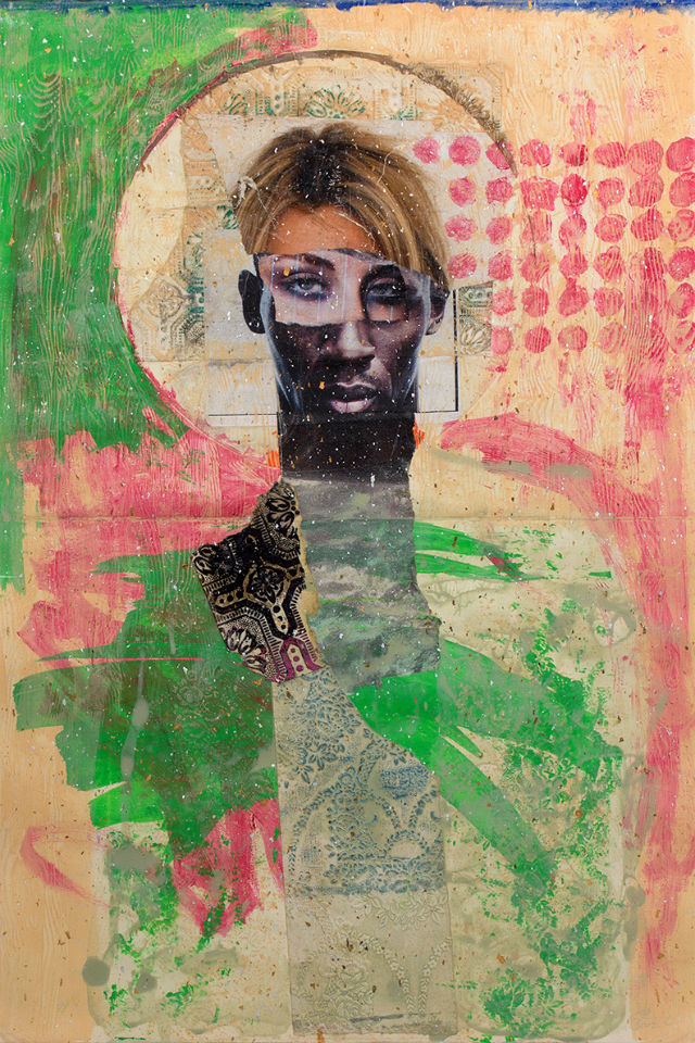Collage painting Collage painting of face and body