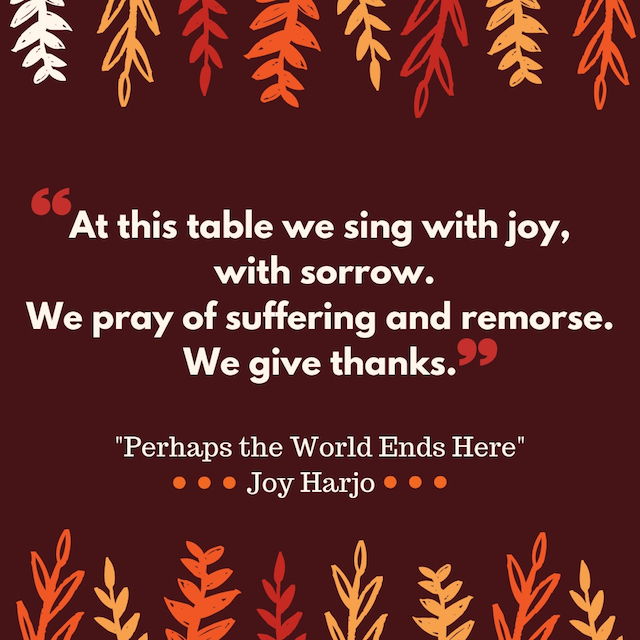 graphic treatment of text by Joy Harjo