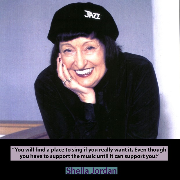 quote from Sheila Jordan with photo of her