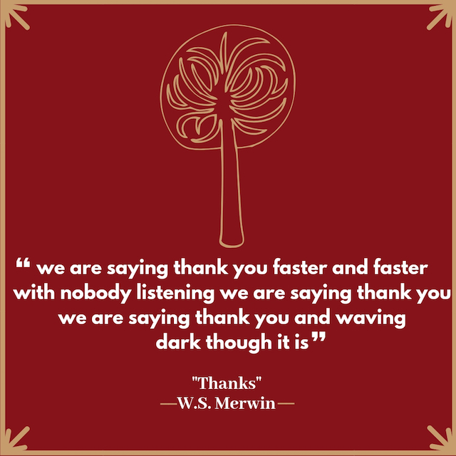 graphic treatment of quote from W.S. Merwin