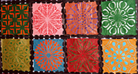 Colored squares.
