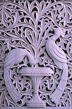 Detail - two birds in an elaborate background
