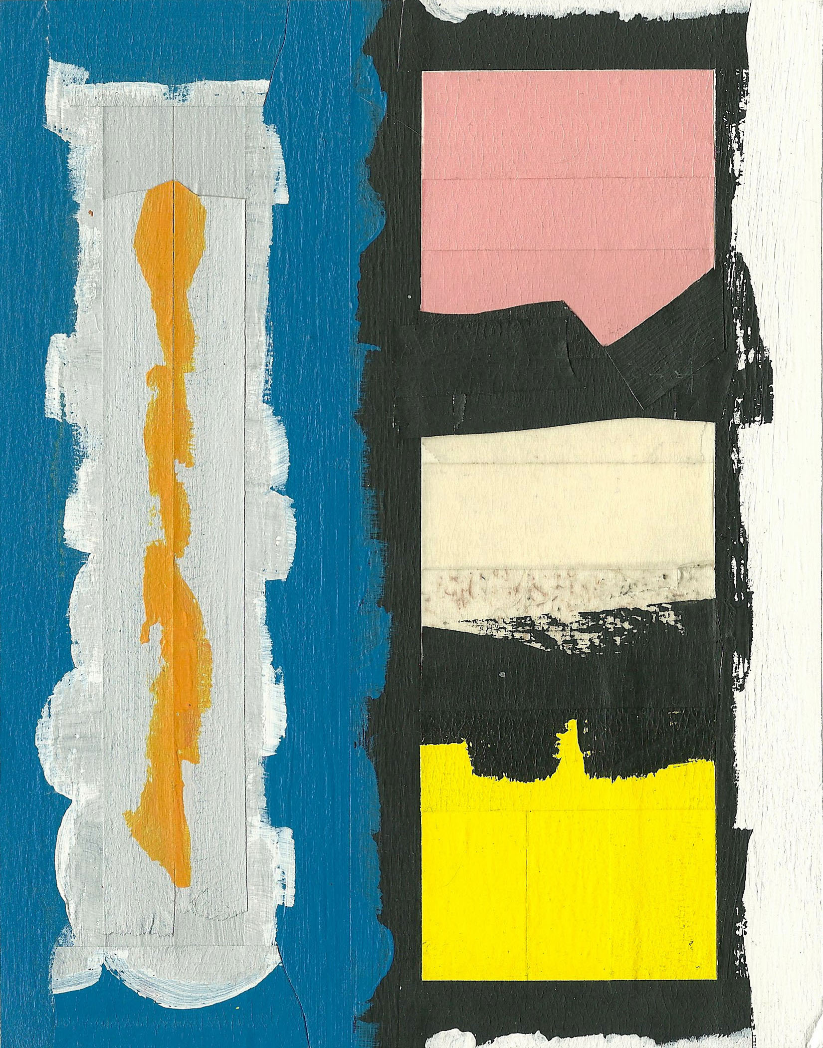 Artwork made up of collages of colored paper.