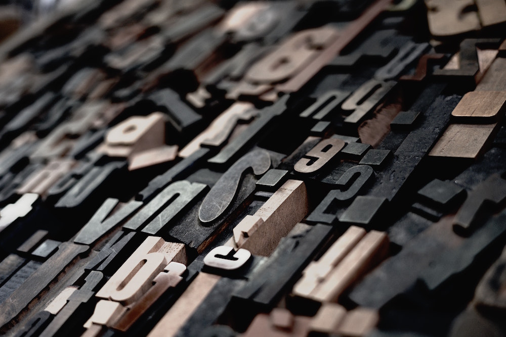 photograph of typesetting letters