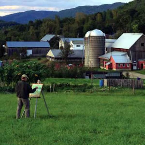 Local artist Jim Gier was inspired by Orton's Art and Soul project to lead free outdoor painting sessions in Starksboro