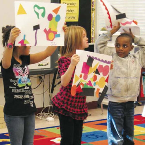 T.S. Cooper Elementary kindergartners experience math concepts by creating original artwork in the style of the artist Henri Matisse. All photos by Michelle Mazan Burrows