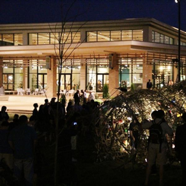 Cocoon Jackson, a temporary community sculpture and performance piece in the Art Garden in Jackson, Mississippi. Photo by Julian Rankin