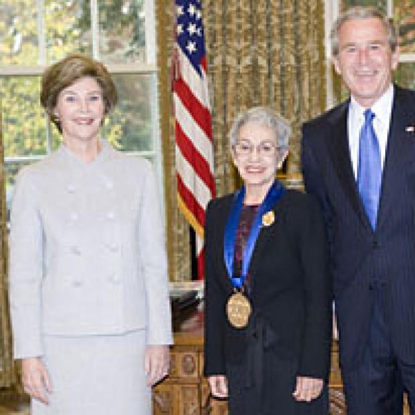 President George W. Bush and Laura Bush with Tina Ramirez