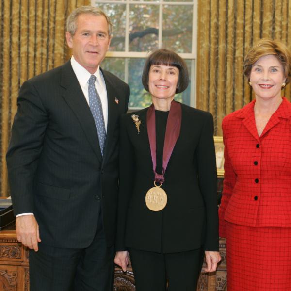 President George W. and Laura Bush with Helen Hecht