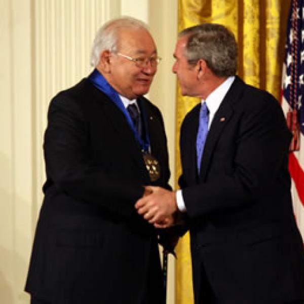 The 2007 National Medal of Arts was awarded to author, essayist, poet, professor, painter N. Scott Momaday and presented by President Bush on November 15, 2007 in an East Room ceremony.