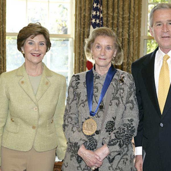 The President and First Lady with Roy R. DeCarava in the Oval Office