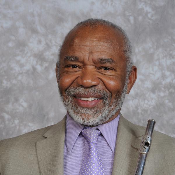 Portrait of man with flute
